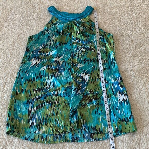 New Directions green and blue flowy blouse size medium - Picture 16 of 16